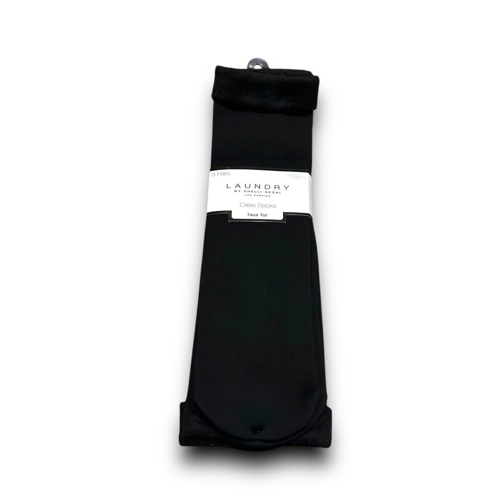 Laundry by Shelli Segal Los Angeles Faux Fur Crew Socks (3 Pairs)